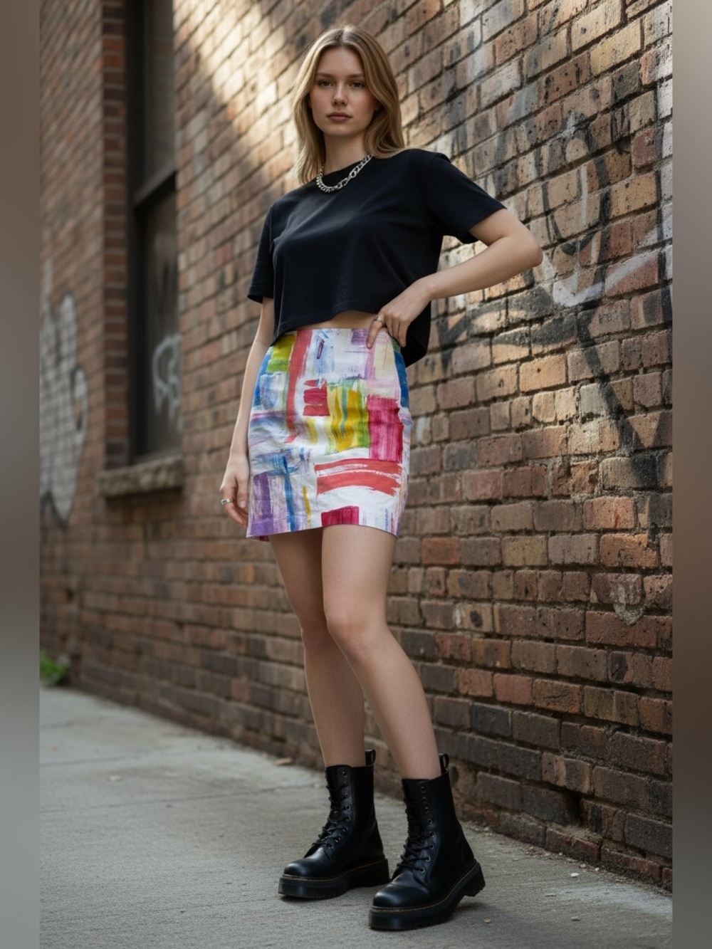 WORTH New York Colorful Abstract Mini Skirt | size 6